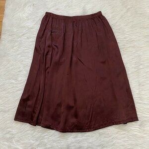 Hard Tail Forever Skirt Pull On Elastic Waist Medium Satin Feel Maroon
